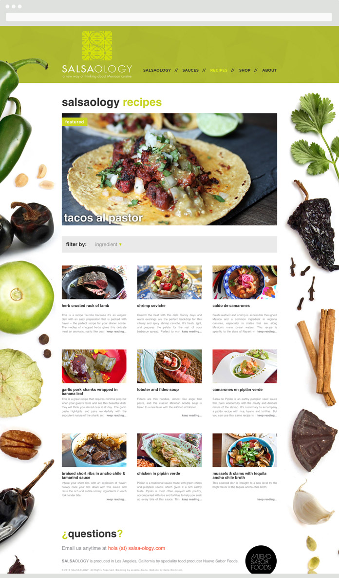 Image of the Salsaology Recipes Hub Page