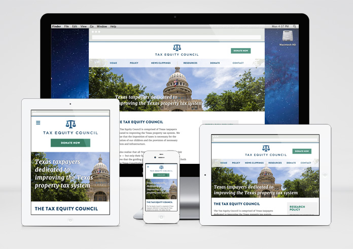 Image of the Tax Equity Council Homepage on Multiple Devices